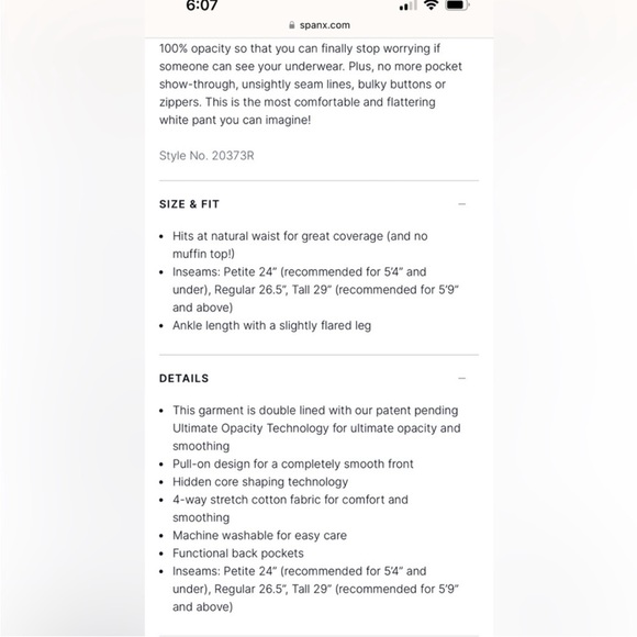 NWT Spanx slim straight pants white large - Picture 3 of 10